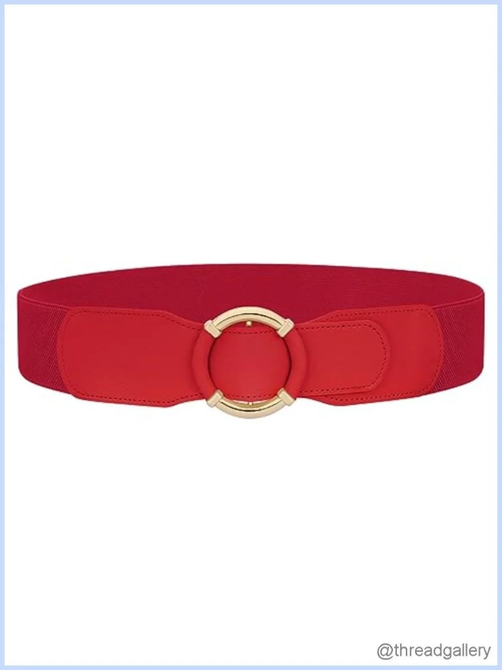 Wide Elastic Waist Belt Stretchy Vintage Circle Buckle Dress Belt 2.95